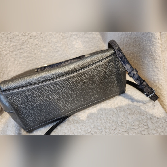 Coach Metallic Gray/ Silver  Leather EMMA Bag - Picture 7 of 9